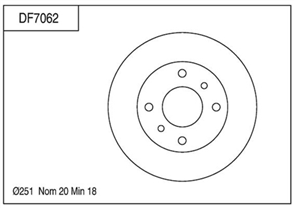 Disc Brake Rotor 251mm x 18 min