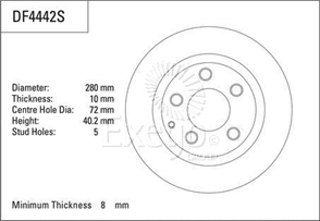 Disc Brake Rotor 280mm x 8 Min