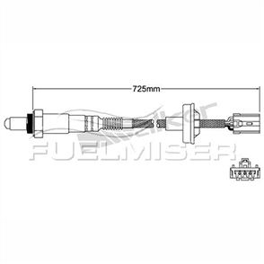 OXYGEN SENSOR DIRECT FIT 4 WIRE 725MM CABLE