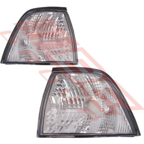 BMW CORNER LAMP - SET - L&R - BLK/CHROME - BMW 3'S E36 4DR 1991