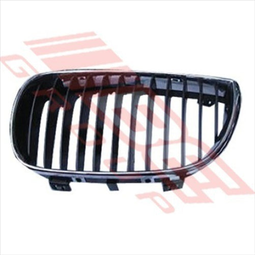BMW GRILLE - W/CHROME FRAME - BLACK - R/H - BMW 1'S E87 2004