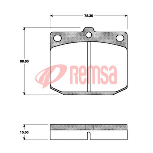 Remsa FRONT DISC BRAKE PADS - TOYOTA / NISSAN CORONA/200B DB86 E