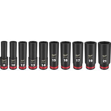 Milwaukee 10 Pc 3/8in Dr Deep Impact Socket Set - Metric 49667051
