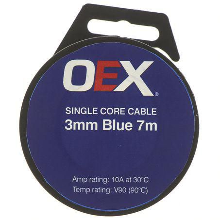 OEX 3mm Single Core Auto Cable Blue 7M ROLL