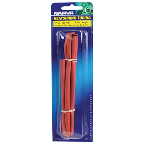 HEAT SHRINK STANDARD RED ID: 6.4MM LENGTH: 1.2M 56636BL