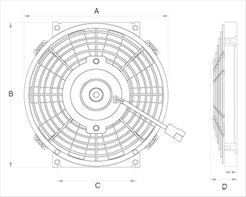Universal Fan 12V Pusher - Reversible OD:266mm EFX0912K