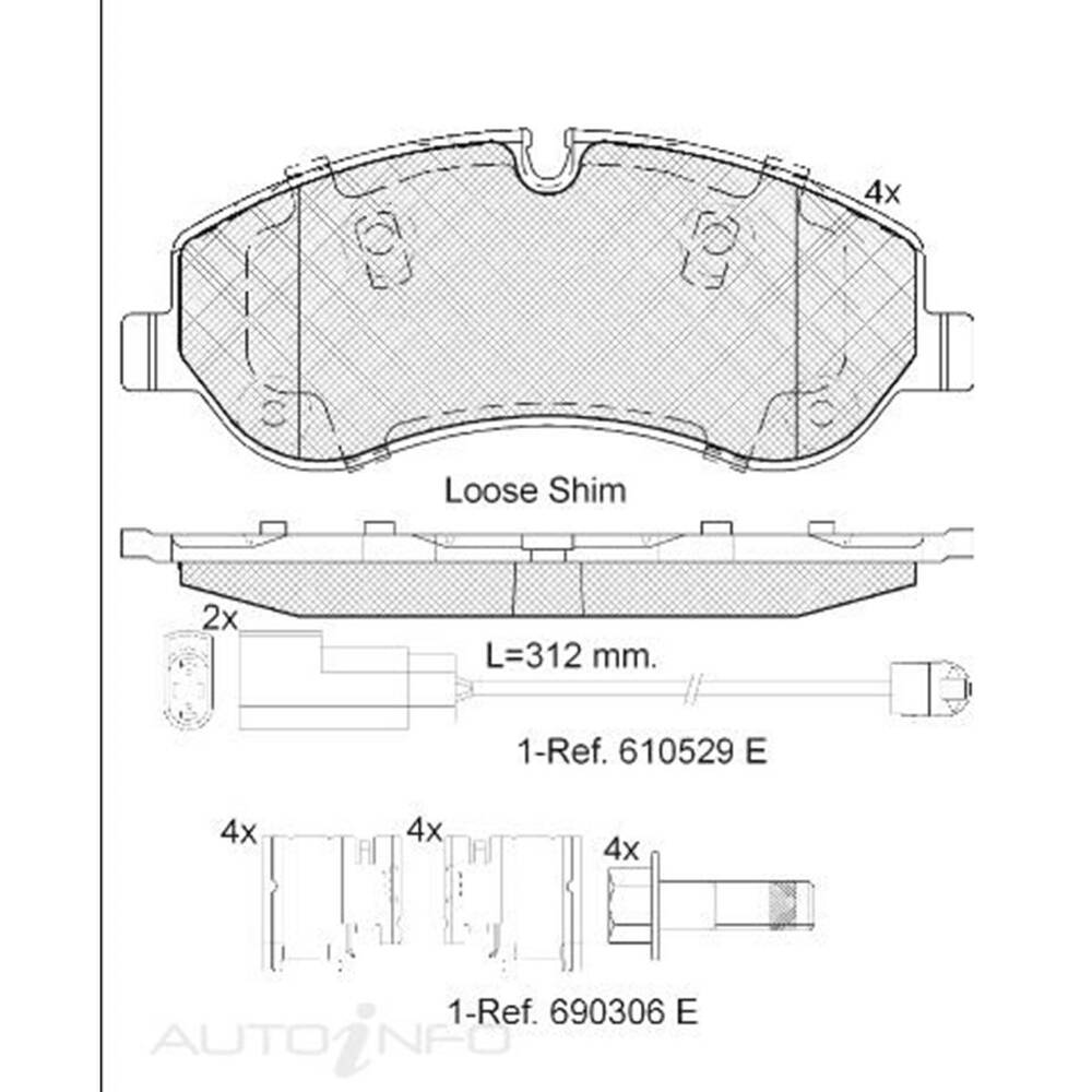Disc Pads Front Ford Transit Custom 2012- 142119