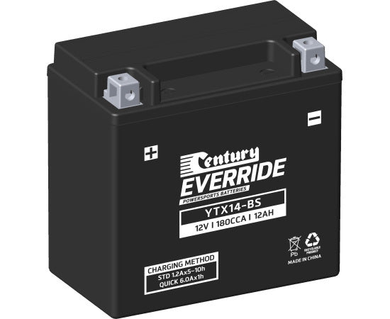 CENTURY BATTERIES 12V 180CCA 12AH 150 (L) x 87 (W) x 145 (H) - YTX14-BS NAPA