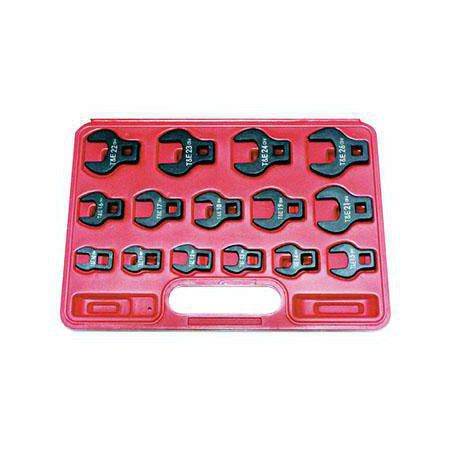 T & E TOOLS T&E Tools Open-End Crowsfoot Wrenches 15 Piece Metric BCF55M