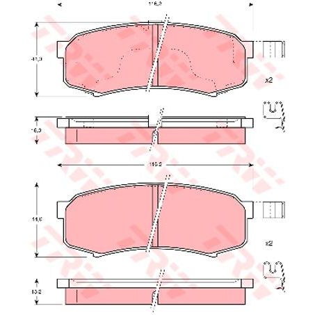 TRW DTEC Brake Pad Set (DB1200)