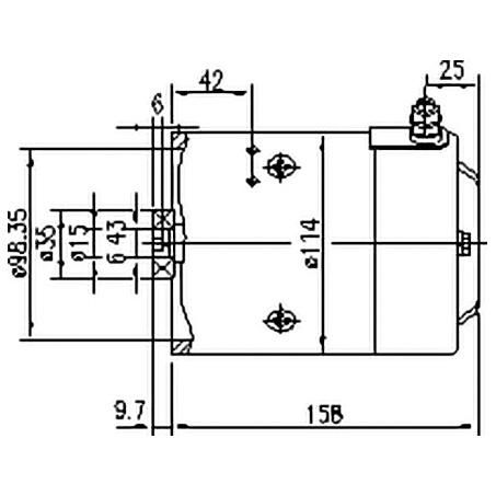 Mahle DC Motor 24V 2.2kW CW - Female Slot Drive Shaft MM205