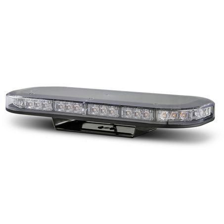 LED Autolamps 12/24V Amber Emergency Mini Light Bar Clear Lens With Amber LEDs 18 Selectable Flash Patterns LB380ACM