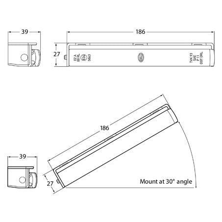 HELLA 12V LED Daytime Running Light Kit - 2x LED Lights, Mounting Brackets, C/O Relay 5631