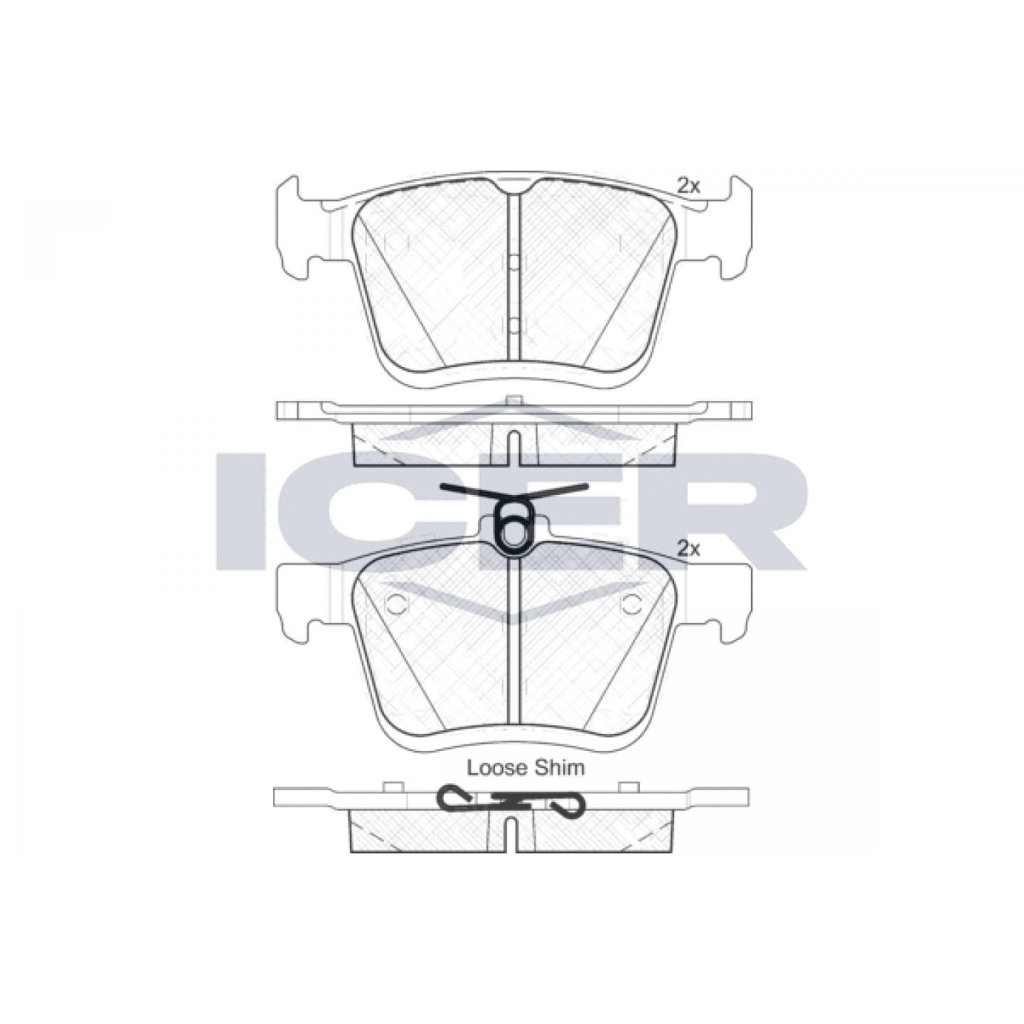 ICER BRAKE PAD SET REAR AUDI VW 2012> - 182099