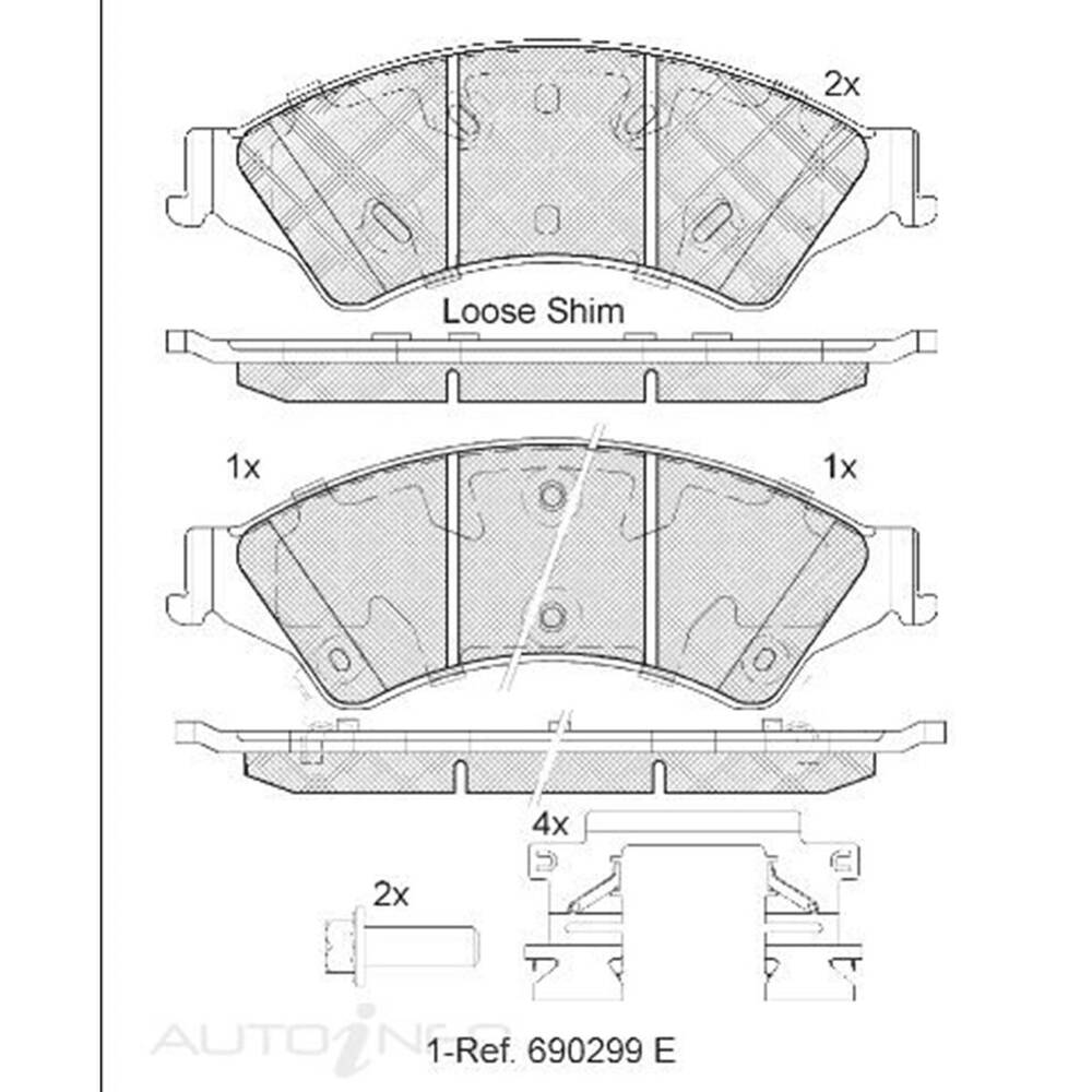 Front brake pads Ford Ranger 182109