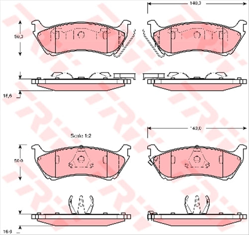 TRW Brake Pad Set (DB1417)