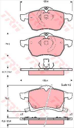 TRW Brake Pad Set (DB1510)