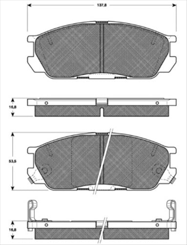 TRW Front Brake Pad Set (DB1221)