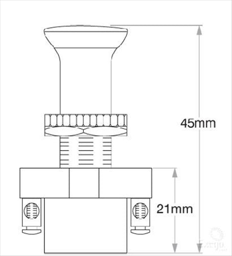 OEX Push Pull Switch On / Off SPST 16A at 12V Single Blister Pack