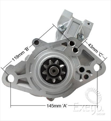 STARTER MOTOR 12V 9TH CW MITSUBISHI STYLE MXS9604