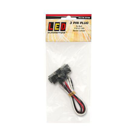LED AUTO LAMPS 3 Pin Plug To Suit LED Lamps Single Pack