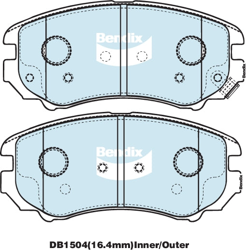 D/PAD CPLUS FR HYU TUC 8/04> KIA SPO 9/04> 131.5mm LONG - DB1504CP