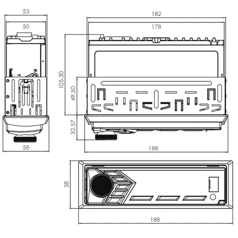Nakamichi NSE-300 Single DIN Mechless Head Unit | Bluetooth & USB