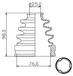 CV BOOT KIT IN MAZ 6 76*98*25 TRIPOD = A25178