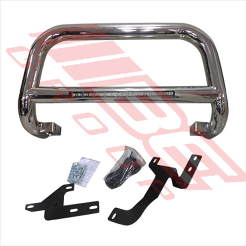 Ford FRONT NUDGE BAR - WITH SINGLE LED BAR - POLISHED - FORD RANGER 2015-17