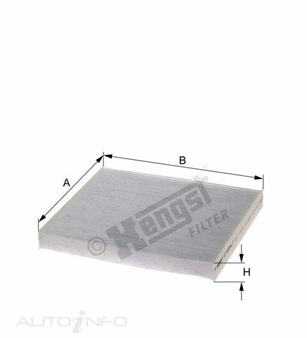 CABIN FILTER HENGST MAZDA TWO SIX 02> 215*195*25 PANEL - E1926LI