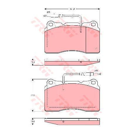 TRW Brake Pad Set Inc. Wear Sensor (DB2023)