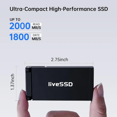RENICE X5G LiveSSD 1TB Portable SSD USB 3.2 – Ultra-Fast R2000MB/s Read & W1800MB/s Write