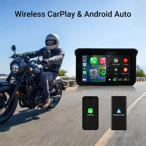 Ottocast Wireless CarPlay & Android Auto 5” Motorcycle Smart Screen | IPX7 Waterproof with Camera Inputs