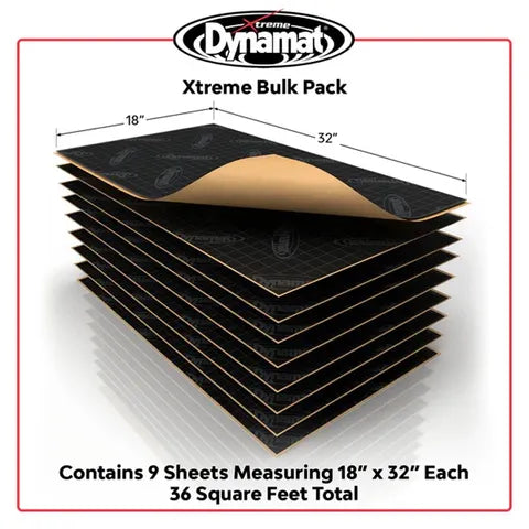 Dynamat Xtreme Bulk Pack – 9 Sheets Sound Deadening (457mm x 812mm x 1.72mm)