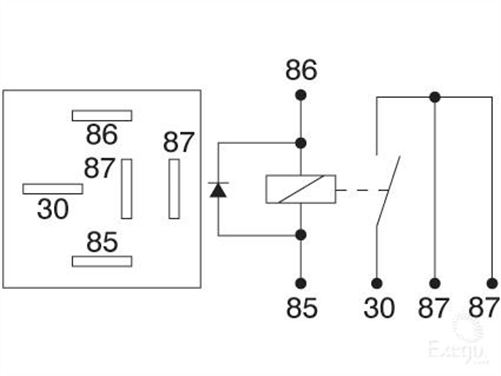 OEX Mini Relay 12V Normally Open 40A - Diode Protected