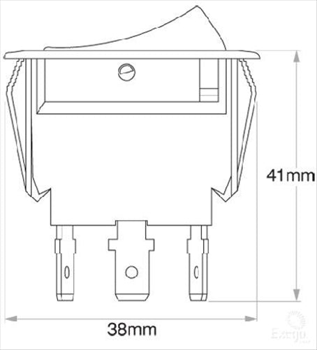 OEX Rocker Switch On/Off SPST 12V Red Illuminated (Contacts Rated 20A @ 12