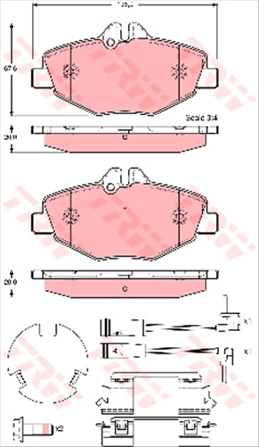 TRW Brake Pad Set Inc. Wear Sensor (DB1667)