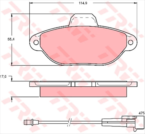 TRW Brake Pad Set Inc. Wear Sensor