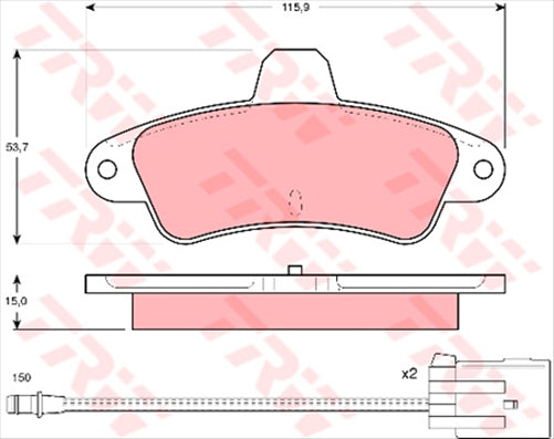 TRW Brake Pad Set Inc. Wear Sensor (DB1313)