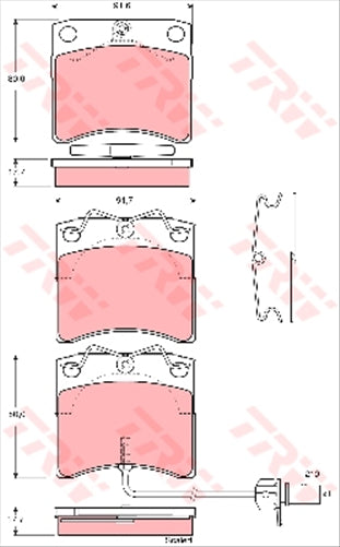 TRW Brake Pad Set Inc. Wear Sensor
