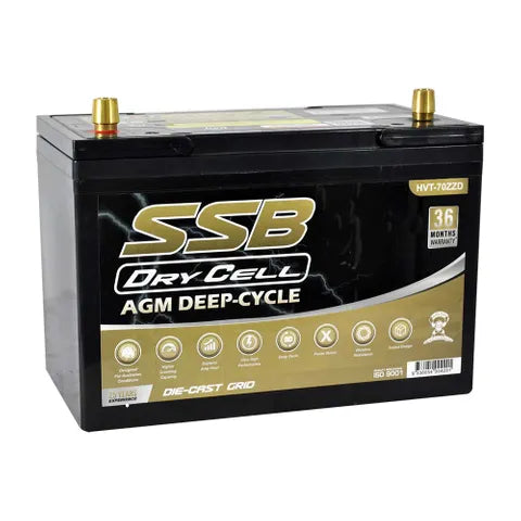 SSB 12V 105Ah AGM Deep Cycle Dual-Purpose Battery – 780CCA, Ultra High Performance (27X MF)