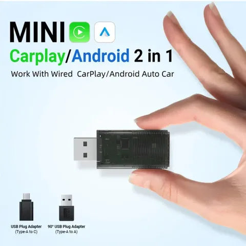 Ottocast Wireless CarPlay & Android Auto USB Adapter | Mini 2-in-1 Dongle for Factory Wired Systems
