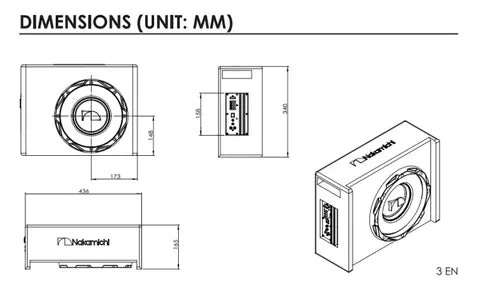 Nakamichi 10" 1000W Slim Powered Subwoofer (Upgraded Version) | Space-Saving Active Bass Enclosure