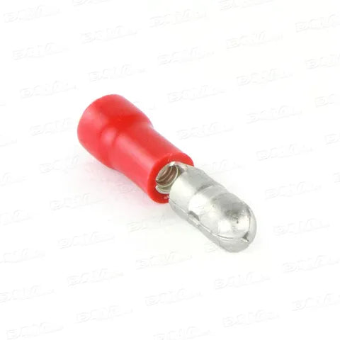 Red Insulated Male Bullet Terminals | 4mm (0.15") | 100-Pack
