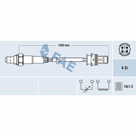 FUELMISER OXYGEN SENSOR DIRECT FIT 4 WIRE 1020MM CABLE