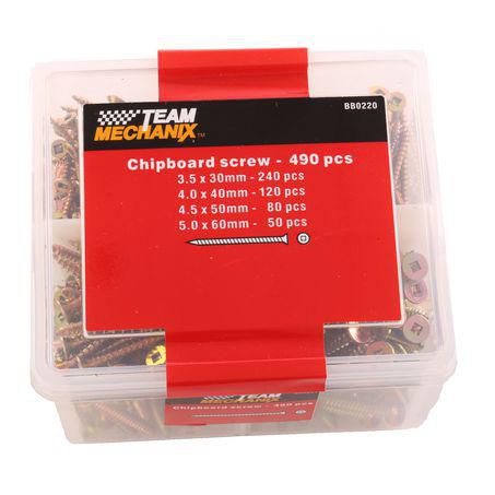 TEAM MECHANIX T/MECHANIX 490PC SCREW ASSORTMNT BB0220