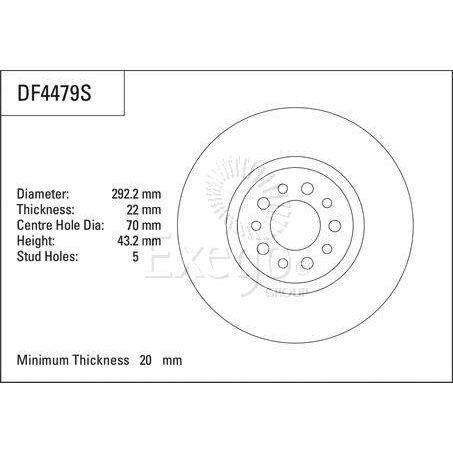 TRW Disc Brake Rotor 292.2mm 20 Min