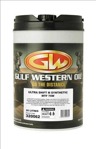 Gulf Western ULTRA SHIFT SYNTHETIC MANUAL TRANSMISSION FLUID - 20L 320062