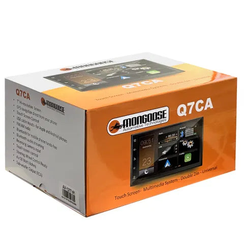 Mongoose 7" Universal Head Unit | Wired CarPlay & Android Auto, Double DIN