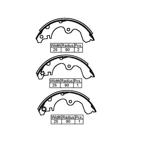 XP BRAKE SHOE REAR - TOYOTA STARLET PASEO 90- 180 x 25mm